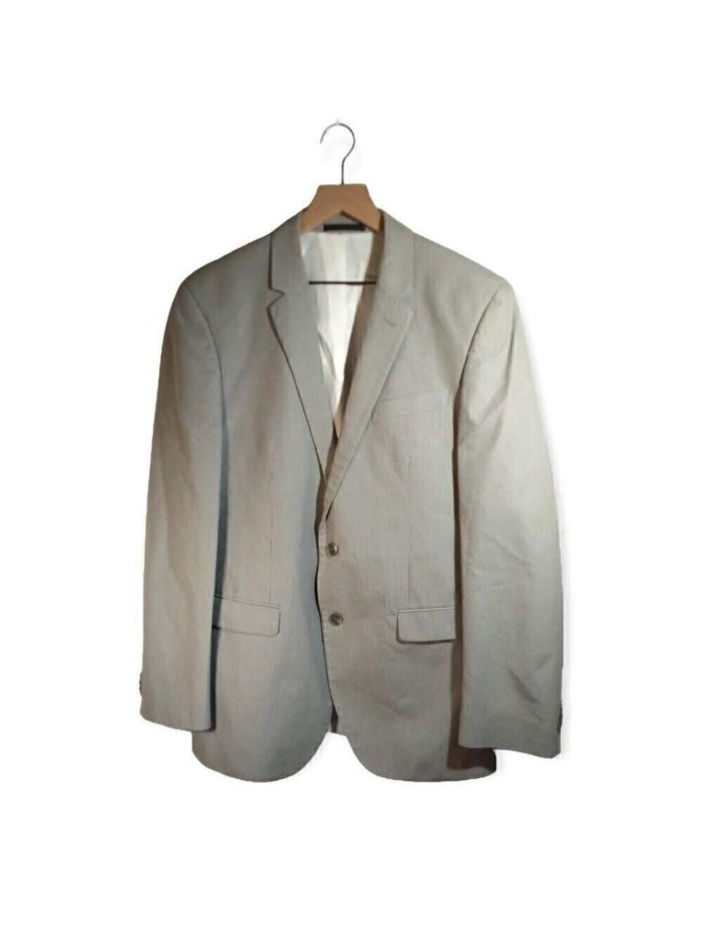 KENNETH Cole Gray Pin Striped Single Breasted Sport Coat Size 42R
